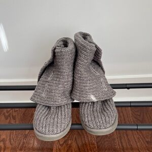 UGG Gray Knit Ankle Booties
